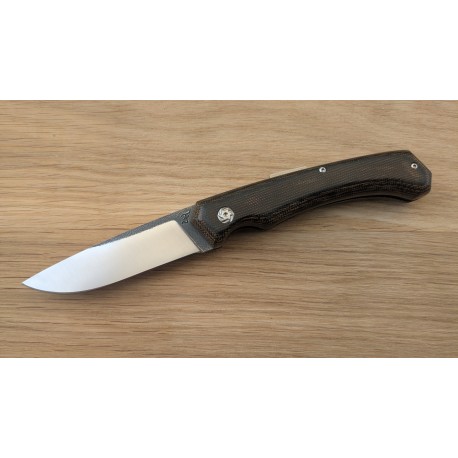 Pliant piémontais à retenue magnétique en micarta et acier inox n690