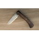 Pliant à cran forcé - bois de Koa et acier inox damacore