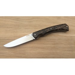 Pliant à cran forcé - bois de palmier noir et acier inox n690