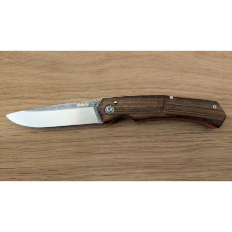 Pliant piémontais bois de pistachier et acier inox n690