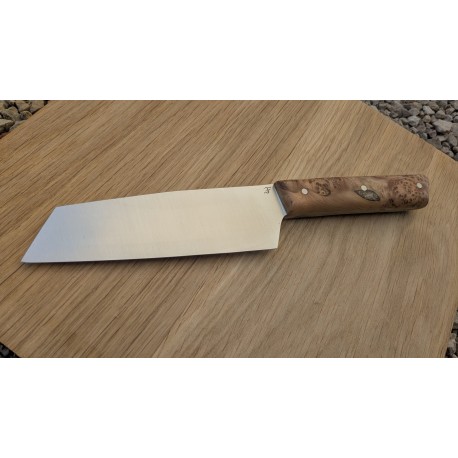 Fixe Cusine Acier14C28N et bois de loupe de cade